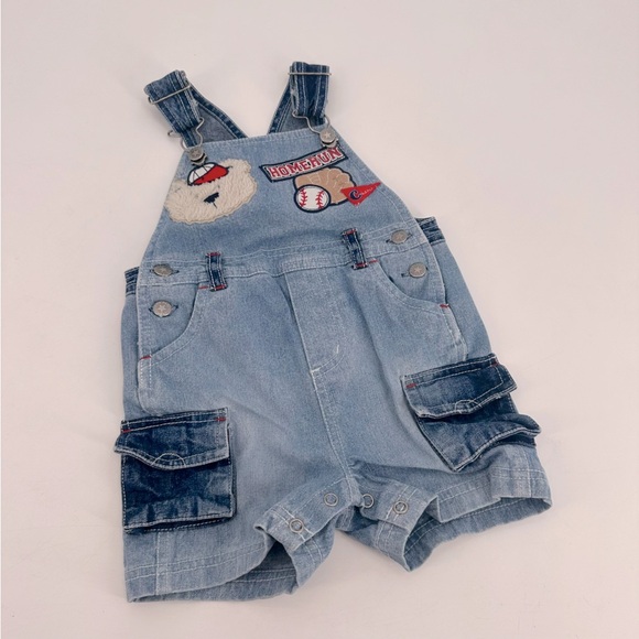 Vintage Baseball Homerun Baby Overalls 6 9 months - Picture 1 of 3